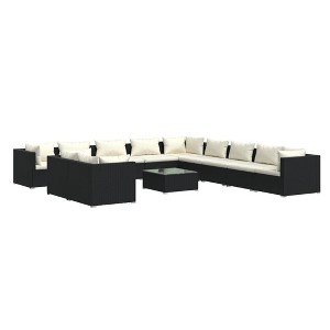 vidaXL Garden Lounge Set Black - 1 of 4