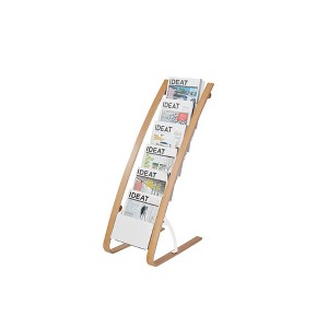 Alba Magazine Display Stand – 6-Pocket Wooden Scandinavian Brochure ...