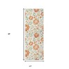 HomeRoots 2' X 8' Ivory Green and Orange Floral Stain Resistant Indoor Outdoor Runner Rug - 3 of 4