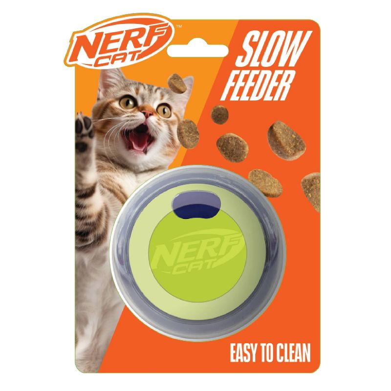 Nerf Cat Puzzle Feeder Ball Interactive Cat Toy - 3.5&#34; - Blue/Green, 3 of 6