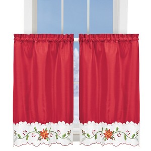 Collections Etc Poinsettia Curtains - 1 of 4