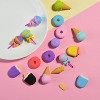 HTUTWOO Food Earsers for Kids, 16 Pcs 3D Cute Mini Ice Cream Donut Take Apart Erasers, Cool Fun Puzzle Desk Pet Erasers for Girls & Back to School - 3 of 4