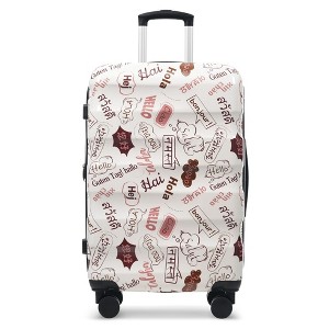 Whisen Hardshell Carry-on Suitcase with TSA Lock and Dual Spinner Wheels - White - 1 of 4
