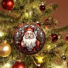 Christmas Ceramic Ornament in Stained Glass Patterns, Santa Claus Christmas Ornaments, Vintage Santa Claus Ornament for Christmas Tree - 2 of 4