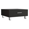 FURNIinspire Coffee Tables Square Modern Conversation Table Center Table For Living Room Storage Furniture With Drawer, Black, 23.6"*23.6"*10.3" - 4 of 4