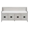 Storage Bench for Entryway, Wooden Shoe Rack with Removable Cushion Bench Storage for Hallway Living Room - 3 of 4