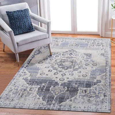 Kumasinova Trendy Stain-Resistant Area Rug – Non-Shedding Living Room Rug, Medallion Rugs for Living Room, Kid & Pet-Friendly, Boho Washable Rugs
