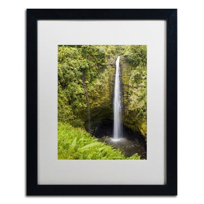 Akaka Falls Green Landscape Framed Canvas Print