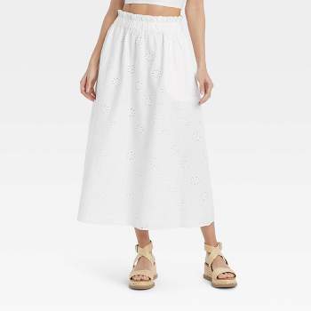 Women's Eyelet Maxi Skirt - Universal Thread™ White