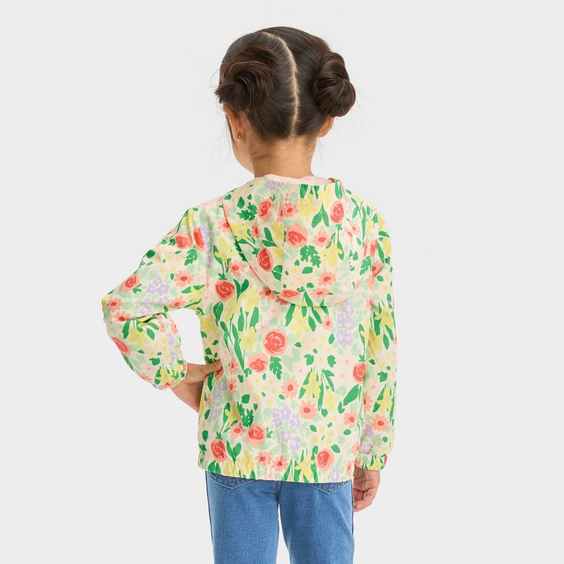 Toddler Girls' Floral Full Zip Windbreaker Jacket - Cat & Jack™, 3 of 7