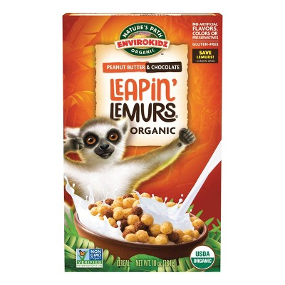  Nature's Path Organic Peanut Butter & Chocolate Leapin' Lemurs Breakfast Cereal - 10oz 