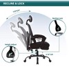 Grungis Office Chair with  Lumbar Support Pillow and Padded Armrests,Ergonomic Computer Chair with Retractable Footrest for Adult,Student - 4 of 4