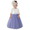 2Bunnies 2 Piece Lace Top Tulle Skirt Boho Rustic Baby Girl Dress Set - 4 of 4