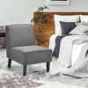 Tangkula Modern Armless Accent Chair Fabric Single Sofa w/ Rubber Wood Legs Grey - 2 of 4