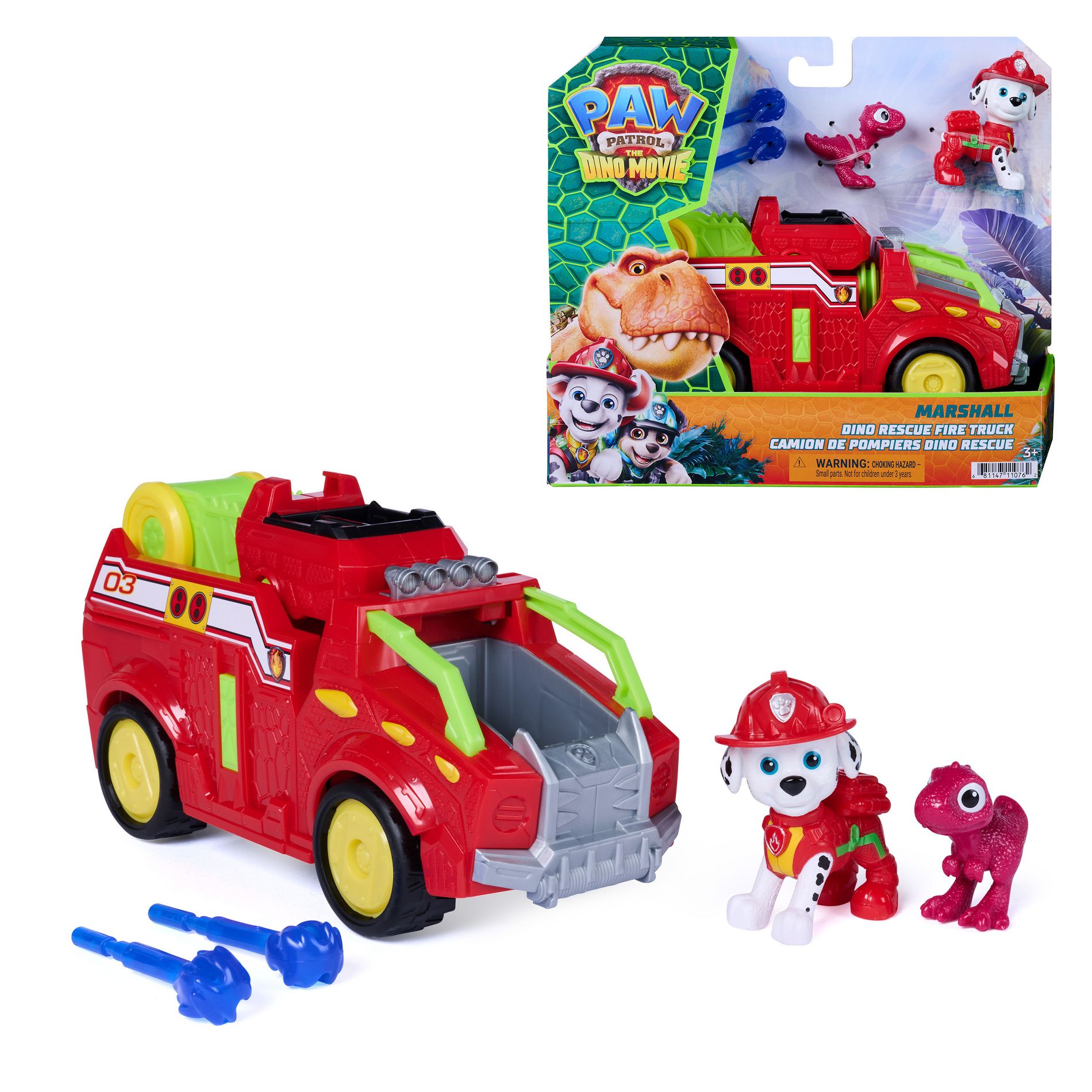 PAW Patrol: The Dino Movie Marshall Dino Rescue Firetruck