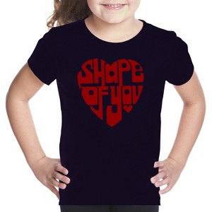 LA Pop Art Girl's Word Art T-shirt - Shape of You - 1 of 4