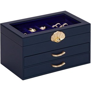 3-Drawer Jewelry Box and Display Organizer for Earrings and Necklaces - 1 of 4