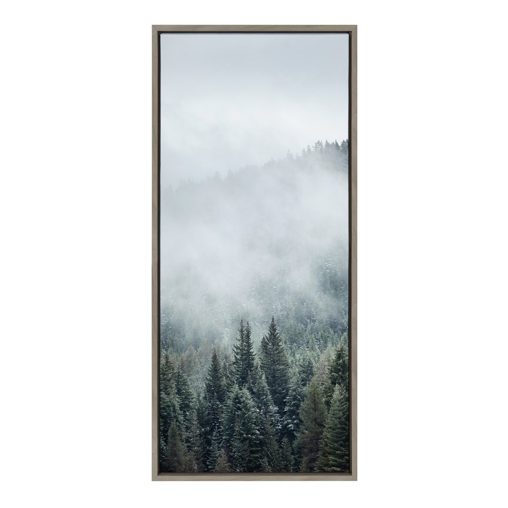 Photos - Wallpaper 18" x 40" Sylvie Evergreen Dream Framed Canvas by F2 Images Gray - Kate &
