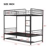 Twin-Over-Twin Metal Bunk Bed with Shelf and Safety Guardrails - 2 of 4