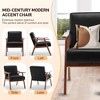 26"W Mid-Century Modern Wingback Accent Chair with Extra-Thick Backrest, Rubber Wood Frame Lounge Chair for Living Room - 2 of 4