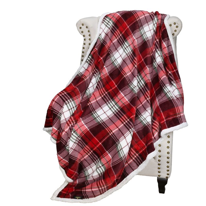 Catalonia Plaid Fleece Throw Blanket, Super Soft Warm Snuggle Christmas Holiday Throws for Couch Cabin Decro, Checkered, 50x60 inches, 5 of 7