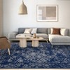 Washable Rugs 9x12 Area Rug for Living Room Bedroom Vintage Print Distressed Throw Rugs with Rubber Back Non-Slip Low Pile Stain Resistant Rug - 3 of 4