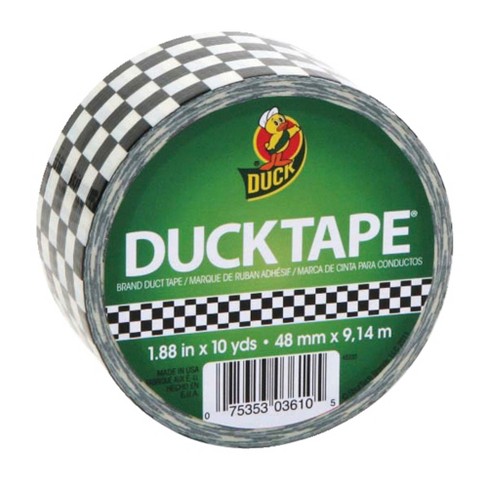 Duck Tape Printed Duct Tape, 1.88 In X 10 Yd, Black And White Checker  Design : Target