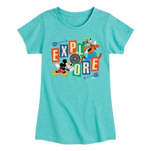 Girls' - Disney - Mickey & Pluto Fitted Short Sleeve Graphic T-Shirt - 1 of 4
