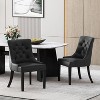 KWPZQEB Dining Chairs Set of 2, Wingback Dining Room Chairs with Upholstered & Tufted Button, Mid Century Kitchen Chairs with Wood Frame - 3 of 4