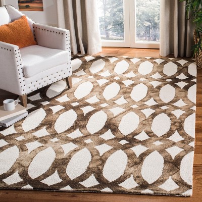 Ivory Chocolate Hand-Tufted Wool Rectangular Area Rug