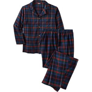 KingSize Men's Big & Tall Plaid Flannel Pajama Set - 1 of 4