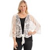 Collections Etc Beautiful Embroidered Sheer Tie-Waist Layering Jacket - 4 of 4