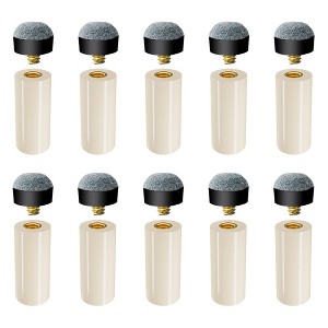 GSE 10 Pieces 12mm/13mm Billiard Pool Tips, Soft/Hard Screw-on Tips Replacement or White Pool Cue Stick Nylon Ferrules Replacement - 1 of 4