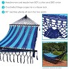 Sunnydaze Heavy-Duty Deluxe Hand-Woven Cotton American-Style Mayan Hammock with Spreader Bars - 770 lb Weight Capacity - Blue - 2 of 4
