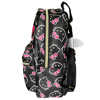 Hello Kitty Teen Bows All Over Print Polyester Mini Backpack, Black - image 4