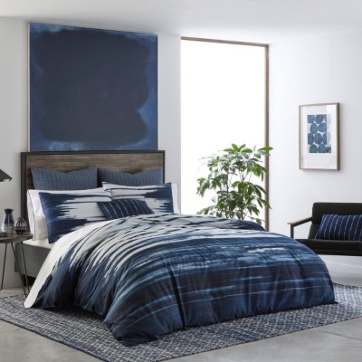 Full/Queen Shibori Print Comforter Set Navy