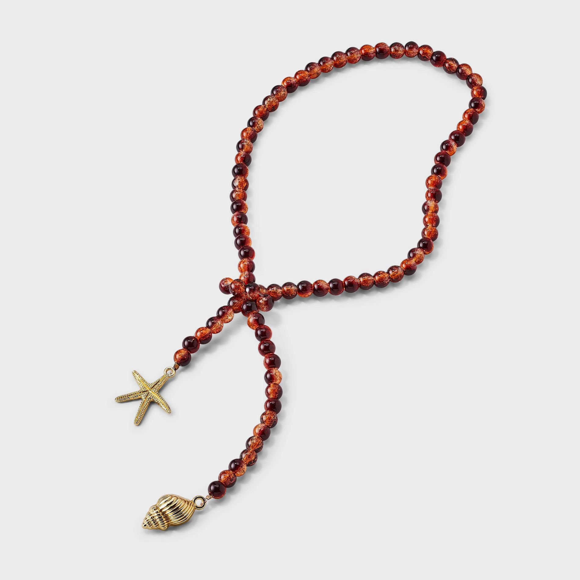 Starfish & Seashell Beaded Bag Charm - Universal Thread™ Brown