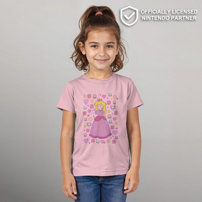 Nintendo Girl's Nintendo Princess Peach Girls Rule T-Shirt - Light Pink - Small — фото 2