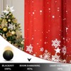 COZONY Christmas Shower Curtain - Red Floral Snowflake Fabric Curtain, Water Resistant Machine Washable Bathroom Holiday Decor - 4 of 4