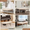 Half Moon French Vintage Bench, Tufted Fabric Upholstered Dining Bench,Ottoman Bench With Wood Legs,Entryway Bench-Cuddlewood - 4 of 4