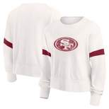 NFL San Francisco 49ers Women's Primary Antique Long Sleeve Crew Fleece Sweartshirt