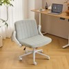 Karl Home | Chenille Swivel Chair With Adjustable Flip-Up Arms For Cross-Legged - 3 of 4