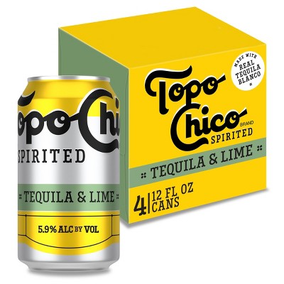 Topo Chico Spirited Tequila & Lime - 4pk/12 fl oz Cans