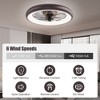 Vipbear Ceiling Fans with Lights,20" Flush Mount Ceiling Fan with APP Control, Low Profile Ceiling Fan for Bedroom/Living Room,6 Wind Speeds - 2 of 4