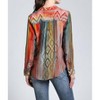 Women's Waves & Rhombus Print Button Up Blouse - APNY - 4 of 4