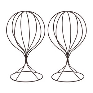 Unique Bargains Tabletop Modern Baseball Cap Metal Closet Holder Hat and Wig Display Stand 2 Pcs - 1 of 3