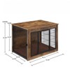VisioGear Dog Crate Furniture with Cushion, 32" Dog Kennel with Double Door for Large Dogs, Brown, 32.48"*22.05"*25.2" - 3 of 4