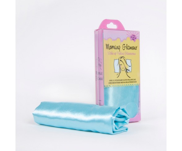 Solid Satin Pillowcase (Standard) Aqua 600 Thread Count - Morning Glamour