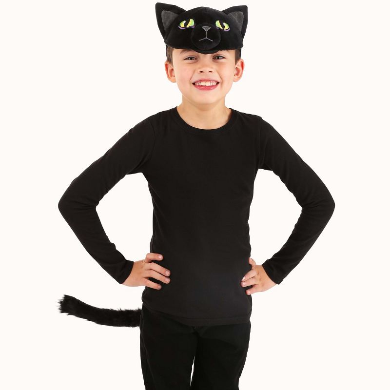 HalloweenCostumes.com    Cat Plush Headband & Tail Costume Kit, Black, 4 of 6