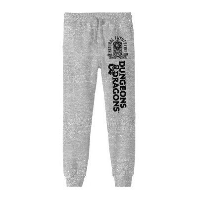 Bioworld Dungeons & Dragons Natural Twenty Crit Graphic with Logo Youth Athletic Heather Gray Jogger Pants